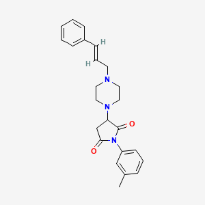 molecular formula C24H27N3O2 B3862285 1-(3-methylphenyl)-3-[4-(3-phenyl-2-propen-1-yl)-1-piperazinyl]-2,5-pyrrolidinedione 