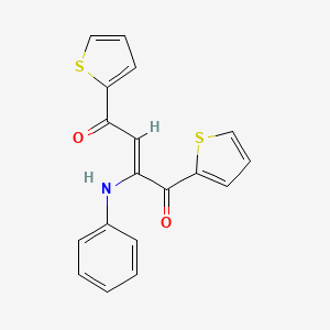 molecular formula C18H13NO2S2 B3862286 2-anilino-1,4-di-2-thienyl-2-butene-1,4-dione 