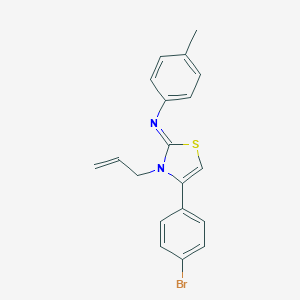 molecular formula C19H17BrN2S B386229 N-[3-Allyl-4-(4-bromophenyl)thiazole-2(3H)-ylidene]-4-methylaniline 