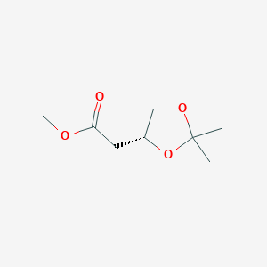 molecular formula C8H14O4 B038623 (R)-甲基 2-(2,2-二甲基-1,3-二氧戊环-4-基)乙酸酯 CAS No. 112031-10-4