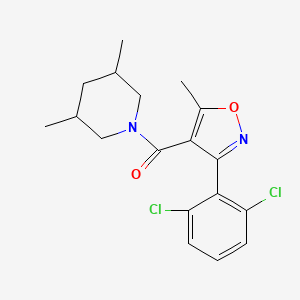molecular formula C18H20Cl2N2O2 B3862312 1-{[3-(2,6-dichlorophenyl)-5-methyl-4-isoxazolyl]carbonyl}-3,5-dimethylpiperidine 