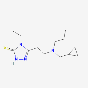 molecular formula C13H24N4S B3862318 5-{2-[(cyclopropylmethyl)(propyl)amino]ethyl}-4-ethyl-2,4-dihydro-3H-1,2,4-triazole-3-thione 