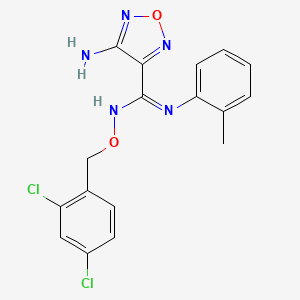 molecular formula C17H15Cl2N5O2 B3862339 4-amino-N'-[(2,4-dichlorobenzyl)oxy]-N-(2-methylphenyl)-1,2,5-oxadiazole-3-carboximidamide 