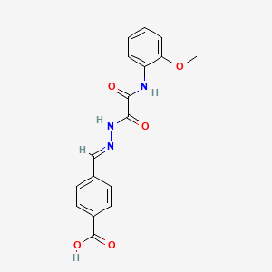 molecular formula C17H15N3O5 B3862358 4-{2-[[(2-methoxyphenyl)amino](oxo)acetyl]carbonohydrazonoyl}benzoic acid 