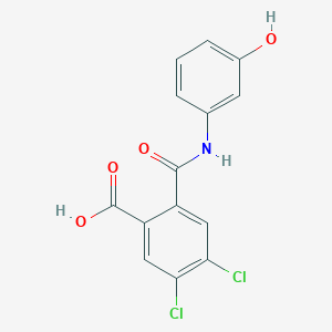 molecular formula C14H9Cl2NO4 B3862376 4,5-dichloro-2-{[(3-hydroxyphenyl)amino]carbonyl}benzoic acid 