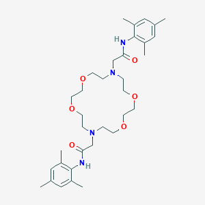 molecular formula C34H52N4O6 B386238 2-[16-[2-oxo-2-(2,4,6-trimethylanilino)ethyl]-1,4,10,13-tetraoxa-7,16-diazacyclooctadec-7-yl]-N-(2,4,6-trimethylphenyl)acetamide 