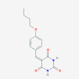 molecular formula C15H16N2O4 B386239 5-(4-Butoxy-benzylidene)-pyrimidine-2,4,6-trione 