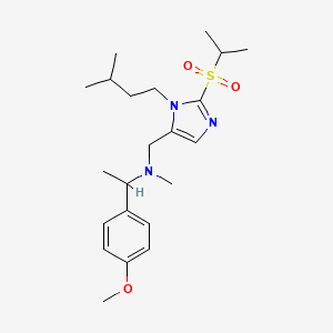 molecular formula C22H35N3O3S B3862402 N-{[2-(isopropylsulfonyl)-1-(3-methylbutyl)-1H-imidazol-5-yl]methyl}-1-(4-methoxyphenyl)-N-methylethanamine 
