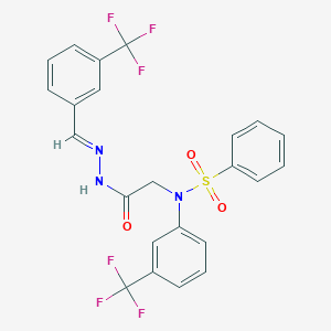 molecular formula C23H17F6N3O3S B3862421 N-(2-oxo-2-{2-[3-(trifluoromethyl)benzylidene]hydrazino}ethyl)-N-[3-(trifluoromethyl)phenyl]benzenesulfonamide 