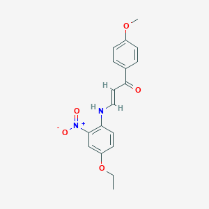 molecular formula C18H18N2O5 B3862431 3-[(4-ethoxy-2-nitrophenyl)amino]-1-(4-methoxyphenyl)-2-propen-1-one 