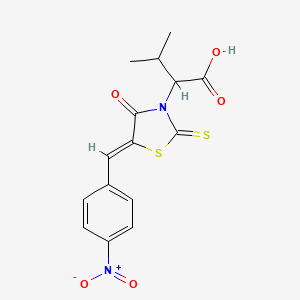 molecular formula C15H14N2O5S2 B3862441 3-methyl-2-[5-(4-nitrobenzylidene)-4-oxo-2-thioxo-1,3-thiazolidin-3-yl]butanoic acid 