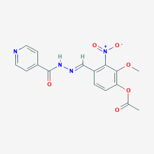 molecular formula C16H14N4O6 B3862461 4-(2-isonicotinoylcarbonohydrazonoyl)-2-methoxy-3-nitrophenyl acetate 