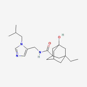 molecular formula C21H33N3O2 B3862492 3-ethyl-5-hydroxy-N-[(1-isobutyl-1H-imidazol-5-yl)methyl]adamantane-1-carboxamide 