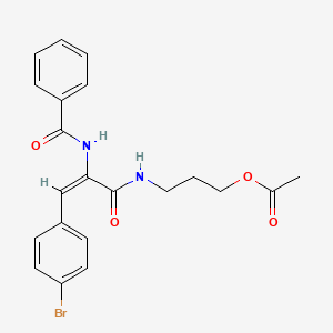 molecular formula C21H21BrN2O4 B3862497 3-{[2-(benzoylamino)-3-(4-bromophenyl)acryloyl]amino}propyl acetate 