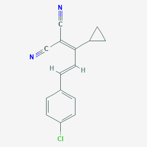 molecular formula C15H11ClN2 B386250 2-[3-(4-Chlorophenyl)-1-cyclopropyl-2-propenylidene]malononitrile 