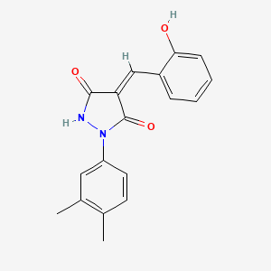 molecular formula C18H16N2O3 B3862545 1-(3,4-dimethylphenyl)-4-(2-hydroxybenzylidene)-3,5-pyrazolidinedione 