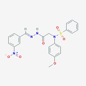 molecular formula C22H20N4O6S B3862556 N-(4-methoxyphenyl)-N-{2-[2-(3-nitrobenzylidene)hydrazino]-2-oxoethyl}benzenesulfonamide 