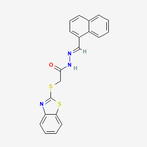 molecular formula C20H15N3OS2 B3862586 2-(1,3-benzothiazol-2-ylthio)-N'-(1-naphthylmethylene)acetohydrazide 