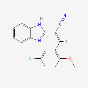molecular formula C17H12ClN3O B3862589 2-(1H-benzimidazol-2-yl)-3-(5-chloro-2-methoxyphenyl)acrylonitrile 