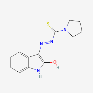 molecular formula C13H14N4OS B3862592 N'-(2-oxo-1,2-dihydro-3H-indol-3-ylidene)-1-pyrrolidinecarbothiohydrazide 