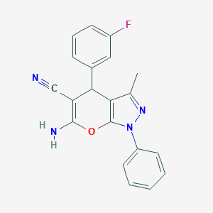 6-Amino-4-(3-fluorophenyl)-3-methyl-1-phenyl-1,4-dihydropyrano[2,3-c]pyrazole-5-carbonitrile