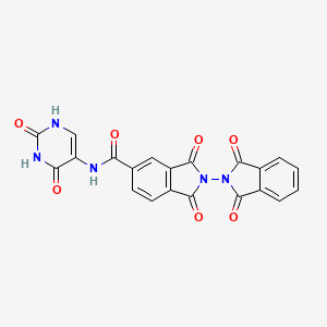 molecular formula C21H11N5O7 B3862604 N-(2,4-dioxo-1,2,3,4-tetrahydro-5-pyrimidinyl)-1,1',3,3'-tetraoxo-1,1',3,3'-tetrahydro-2,2'-biisoindole-5-carboxamide 