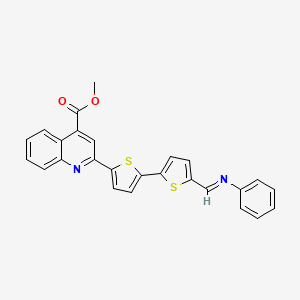 molecular formula C26H18N2O2S2 B3862614 methyl 2-{5'-[(phenylimino)methyl]-2,2'-bithien-5-yl}-4-quinolinecarboxylate 