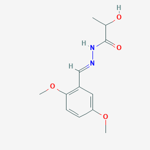 molecular formula C12H16N2O4 B3862625 N'-(2,5-dimethoxybenzylidene)-2-hydroxypropanohydrazide 