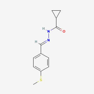 molecular formula C12H14N2OS B3862640 N'-[4-(methylthio)benzylidene]cyclopropanecarbohydrazide 