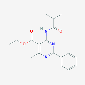 molecular formula C18H21N3O3 B386265 Ethyl 4-(isobutyrylamino)-6-methyl-2-phenyl-5-pyrimidinecarboxylate 