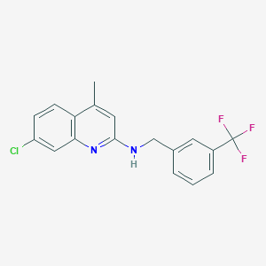 molecular formula C18H14ClF3N2 B3862660 7-chloro-4-methyl-N-[3-(trifluoromethyl)benzyl]-2-quinolinamine 