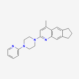 molecular formula C22H24N4 B3862670 4-methyl-2-[4-(2-pyridinyl)-1-piperazinyl]-7,8-dihydro-6H-cyclopenta[g]quinoline 