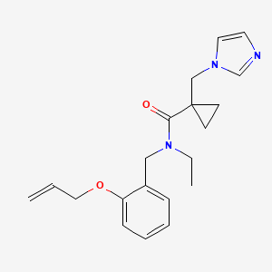 molecular formula C20H25N3O2 B3862685 N-[2-(allyloxy)benzyl]-N-ethyl-1-(1H-imidazol-1-ylmethyl)cyclopropanecarboxamide 