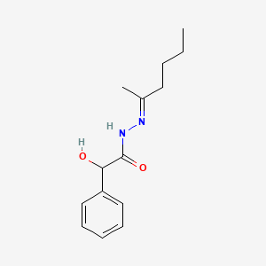 2-hydroxy-N'-(1-methylpentylidene)-2-phenylacetohydrazide