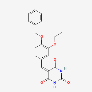molecular formula C20H18N2O5 B3862728 5-[4-(benzyloxy)-3-ethoxybenzylidene]-2,4,6(1H,3H,5H)-pyrimidinetrione 