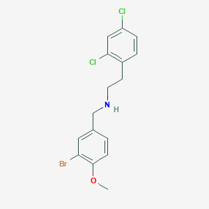 molecular formula C16H16BrCl2NO B3862731 (3-bromo-4-methoxybenzyl)[2-(2,4-dichlorophenyl)ethyl]amine 