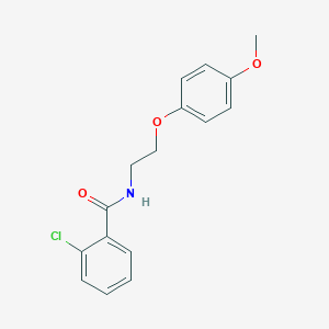 molecular formula C16H16ClNO3 B386274 2-chloro-N-[2-(4-methoxyphenoxy)ethyl]benzamide 
