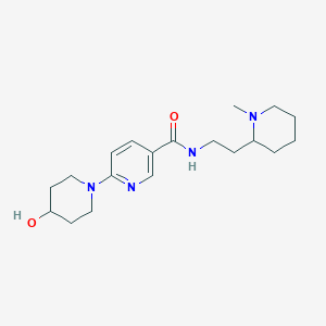 molecular formula C19H30N4O2 B3862743 6-(4-hydroxy-1-piperidinyl)-N-[2-(1-methyl-2-piperidinyl)ethyl]nicotinamide 