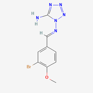 molecular formula C9H9BrN6O B3862761 N~1~-(3-bromo-4-methoxybenzylidene)-1H-tetrazole-1,5-diamine 