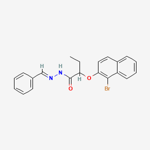 molecular formula C21H19BrN2O2 B3862766 N'-benzylidene-2-[(1-bromo-2-naphthyl)oxy]butanohydrazide 