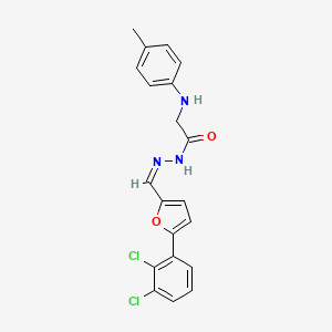 molecular formula C20H17Cl2N3O2 B3862781 N'-{[5-(2,3-dichlorophenyl)-2-furyl]methylene}-2-[(4-methylphenyl)amino]acetohydrazide 