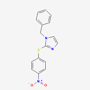 molecular formula C16H13N3O2S B3862809 1-benzyl-2-[(4-nitrophenyl)thio]-1H-imidazole 