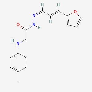 molecular formula C16H17N3O2 B3862810 N'-[3-(2-furyl)-2-propen-1-ylidene]-2-[(4-methylphenyl)amino]acetohydrazide 