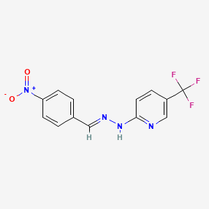 molecular formula C13H9F3N4O2 B3862815 4-nitrobenzaldehyde [5-(trifluoromethyl)-2-pyridinyl]hydrazone 