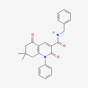molecular formula C25H24N2O3 B3862817 N-benzyl-7,7-dimethyl-2,5-dioxo-1-phenyl-1,2,5,6,7,8-hexahydro-3-quinolinecarboxamide 