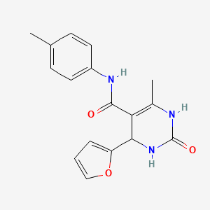 molecular formula C17H17N3O3 B3862819 4-(2-furyl)-6-methyl-N-(4-methylphenyl)-2-oxo-1,2,3,4-tetrahydro-5-pyrimidinecarboxamide 