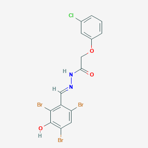 molecular formula C15H10Br3ClN2O3 B3862838 2-(3-chlorophenoxy)-N'-(2,4,6-tribromo-3-hydroxybenzylidene)acetohydrazide 