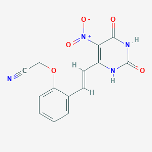 molecular formula C14H10N4O5 B3862846 {2-[2-(5-nitro-2,6-dioxo-1,2,3,6-tetrahydro-4-pyrimidinyl)vinyl]phenoxy}acetonitrile 