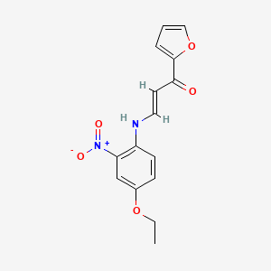 molecular formula C15H14N2O5 B3862855 3-[(4-ethoxy-2-nitrophenyl)amino]-1-(2-furyl)-2-propen-1-one 