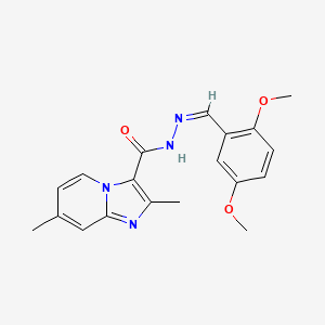 molecular formula C19H20N4O3 B3862882 N'-(2,5-dimethoxybenzylidene)-2,7-dimethylimidazo[1,2-a]pyridine-3-carbohydrazide CAS No. 5539-81-1